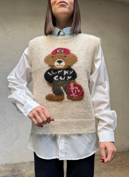 Completo gilet camicia in calda viscosa
