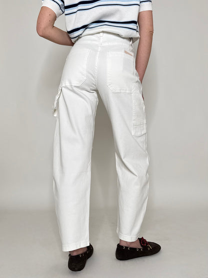 Jeans barrel fit Bianco