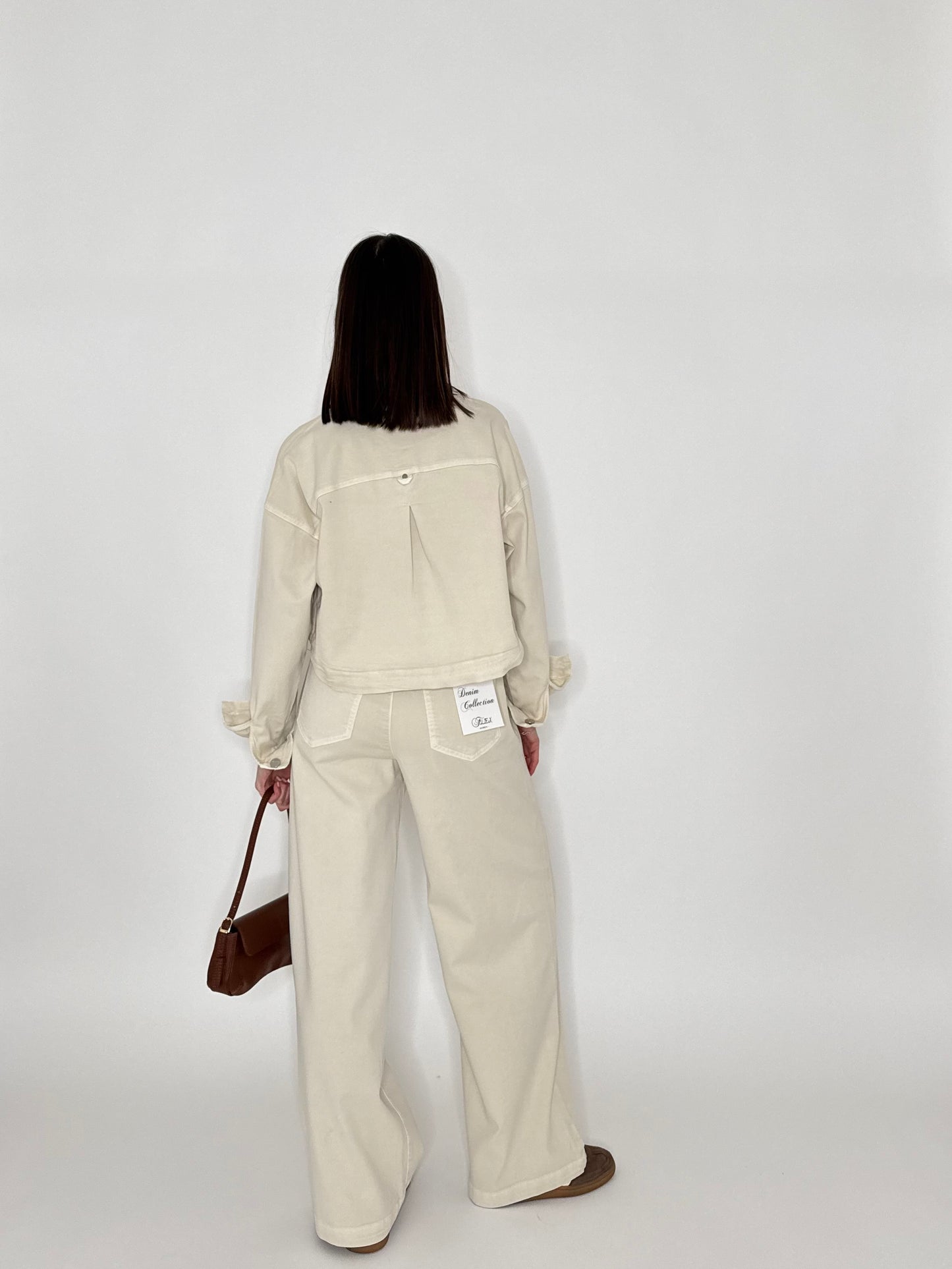 Giacca jeans Spring in cotone Crema