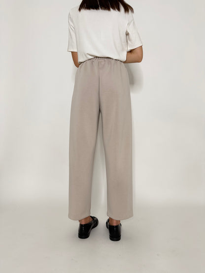 Pantalone ovetto relax fit in viscosa beige