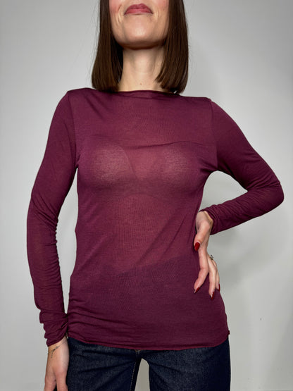Maglia Cashmere girocollo Bordeaux
