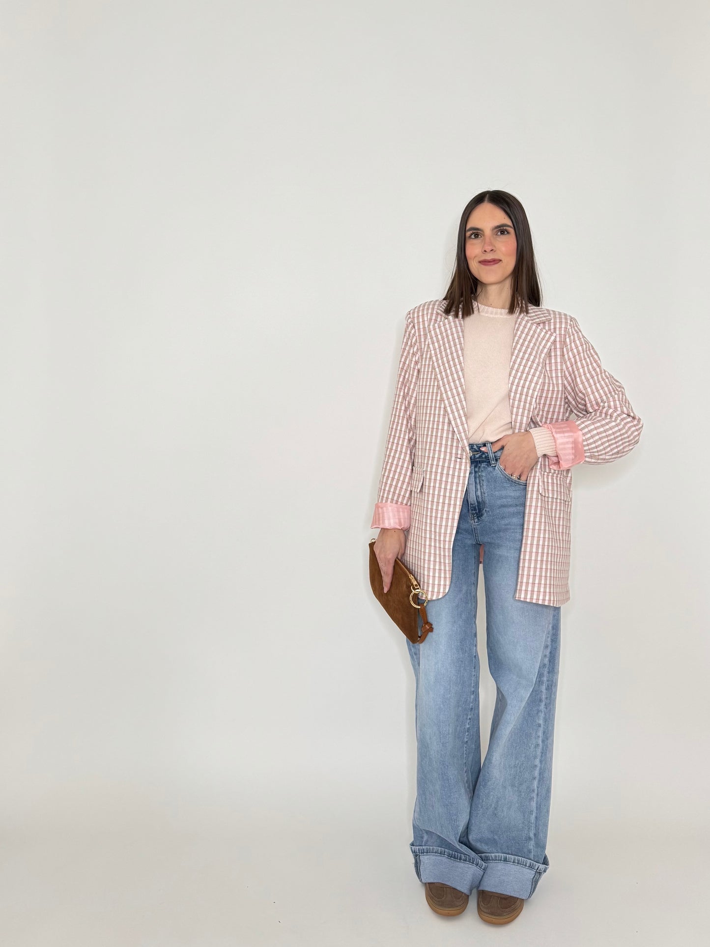 Maglia girocollo in 100% cotone Rosa