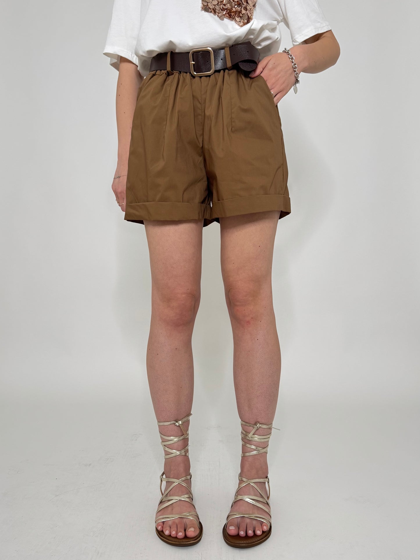 Short city light cotton Caramello