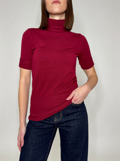 Lupetto in calda viscosa mezza manica Bordeaux