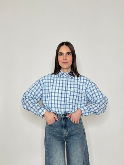 Camicia in cotone a quadri Blu