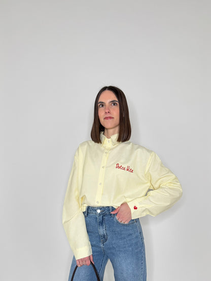 Camicia a righe Dolce vita in cotone Giallo