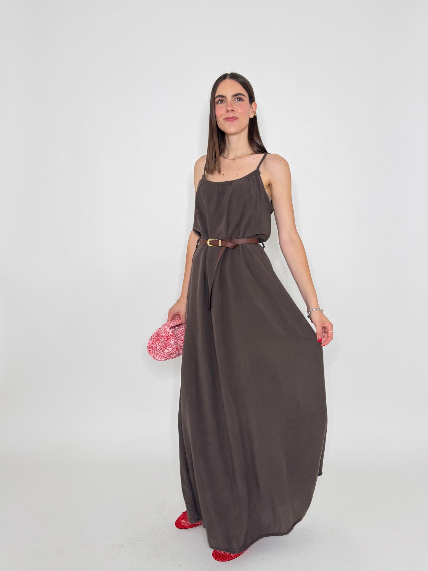 Abito Clelia in 100% tencel Moro