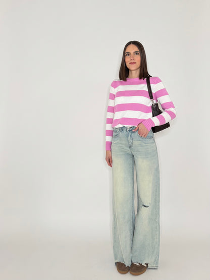 Jeans wide leg vintage wash