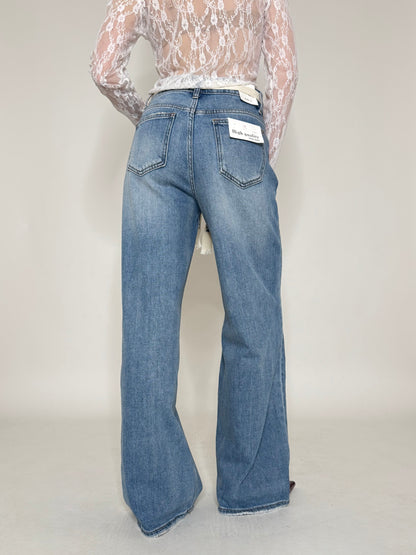 Jeans Wide leg coulisse in tessuto