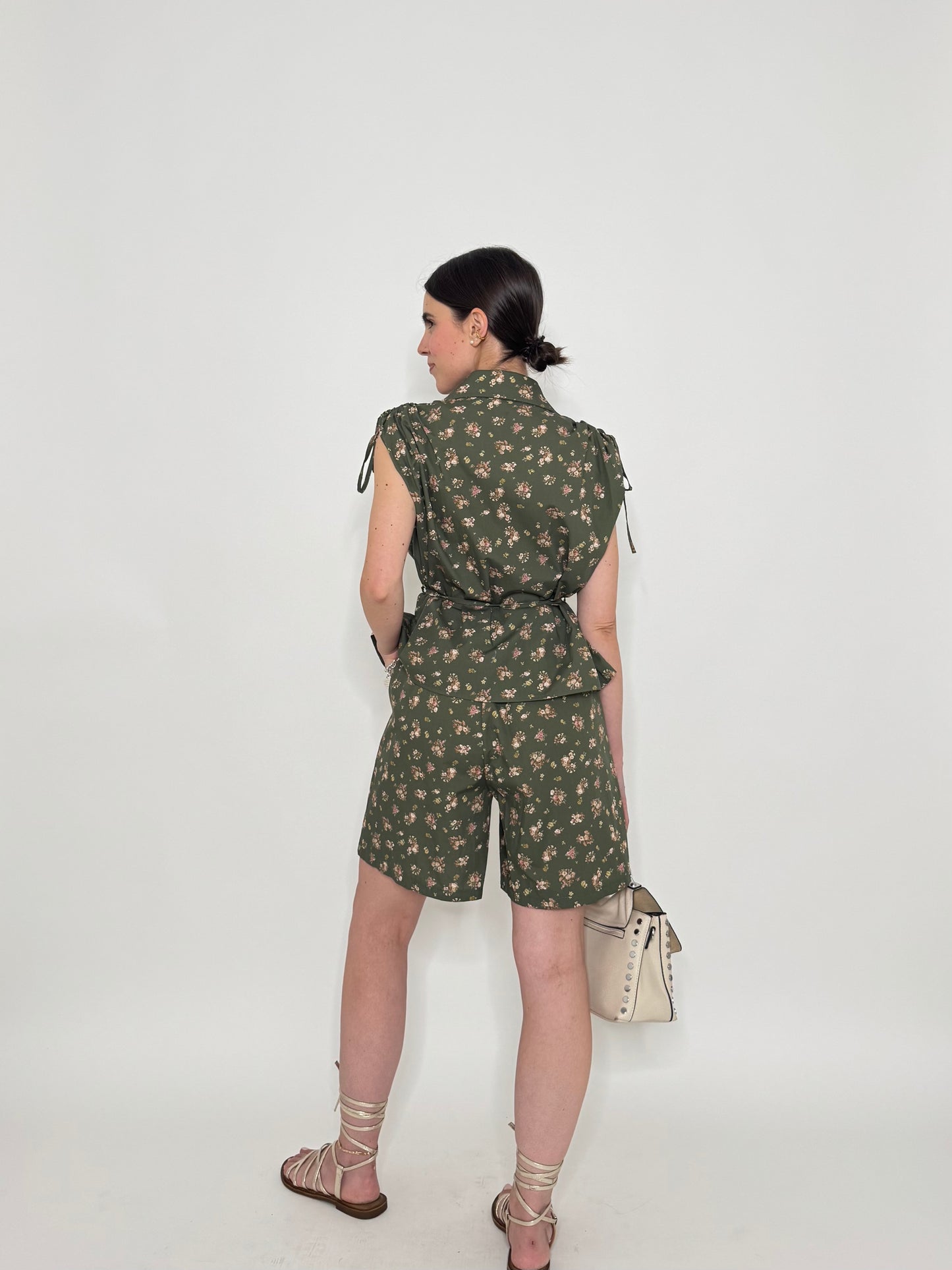 Completo Floreale Olivia Verde