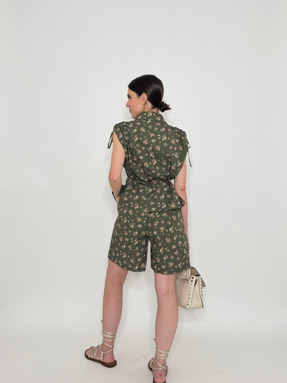 Completo Floreale Olivia Verde