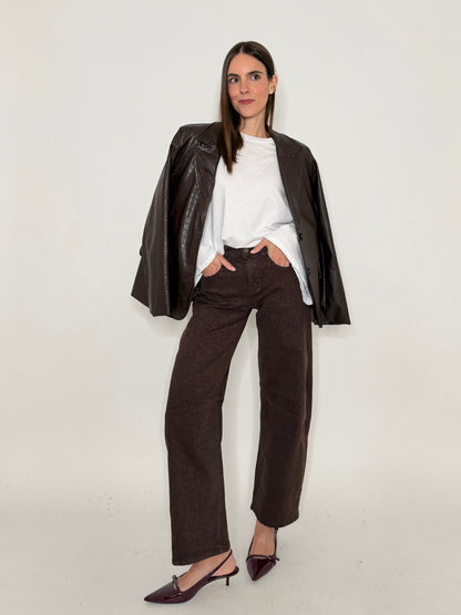 Jeans Barrell Fit leopardato