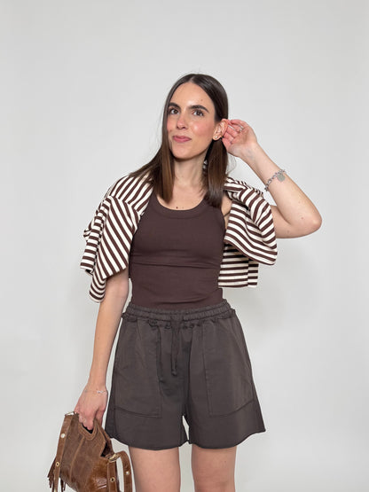 Pantaloncino in maglina cotone Comfy Cacao