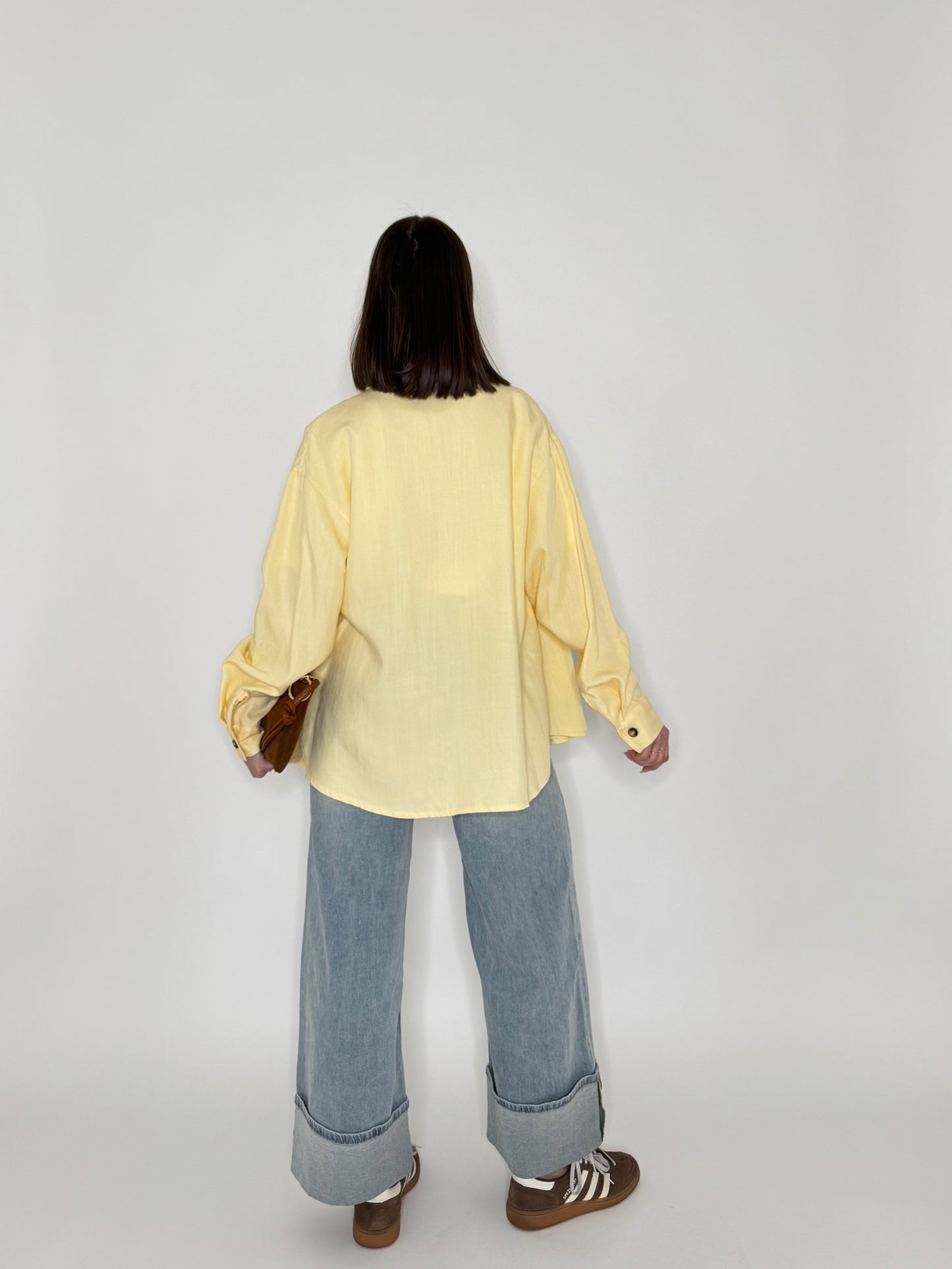 Camicia in 100% cotone taglio morbido Giallo Pulcino