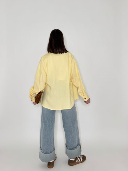 Camicia in 100% cotone taglio morbido Giallo Pulcino