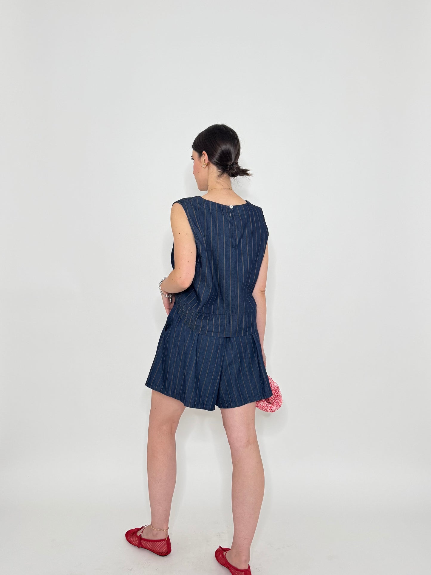 Completo gessato Navy Capri