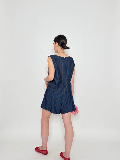 Completo gessato Navy Capri