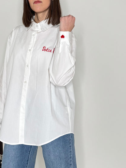 Camicia Dolce vita in cotone Bianco